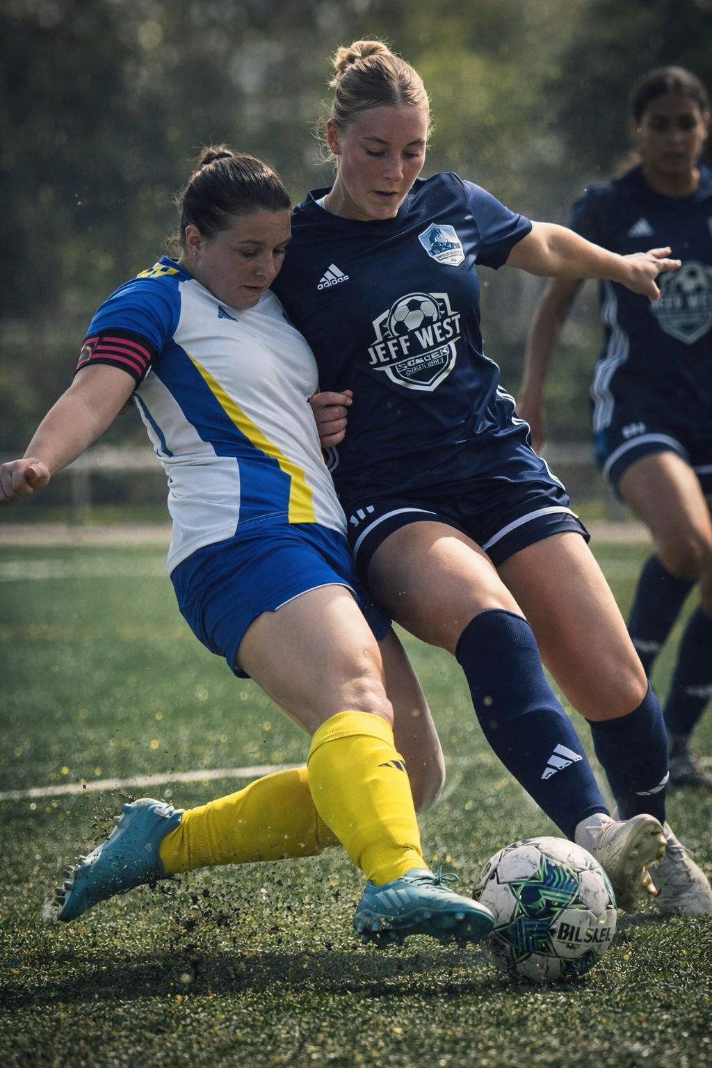 Railway City FC women's player making a tackle